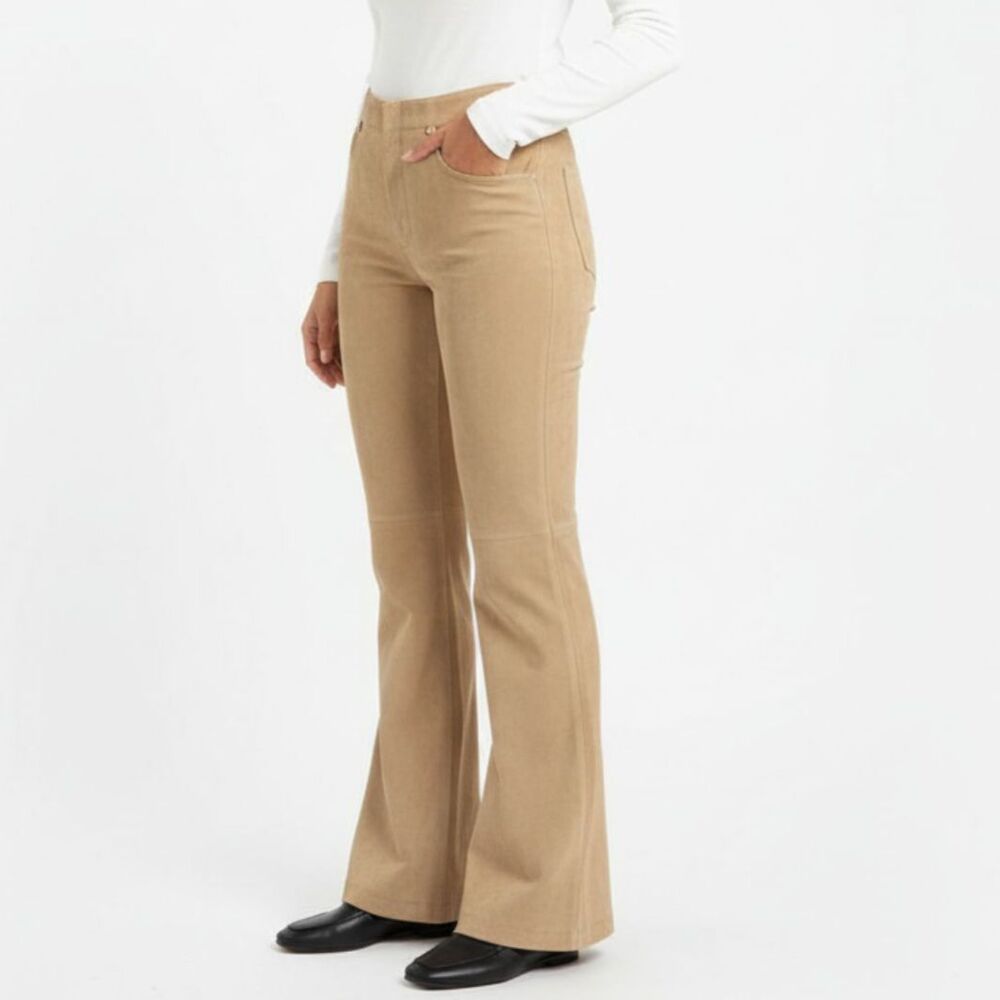 Banana Republic Tan 100% Suede Leather Pants 6 NEW